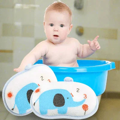 Éponge de Bain Bébé Douce et Amusante | Éléphant Bleu" - Les merveilles de ninie