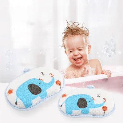 Éponge de Bain Bébé Douce et Amusante | Éléphant Bleu" - Les merveilles de ninie